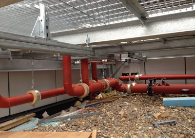 Pipework to feed air coolers at Resorts World NEC