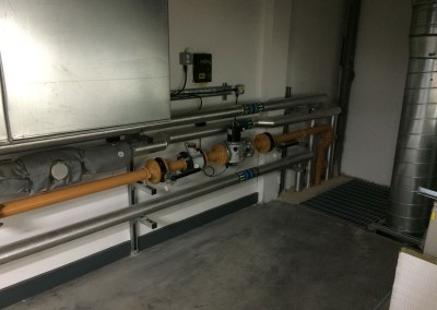 Pipework in plant room at Solihull College