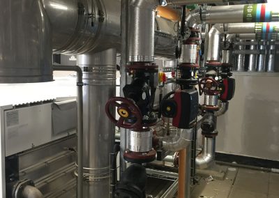 Primary pipework to boilers at Starbank School
